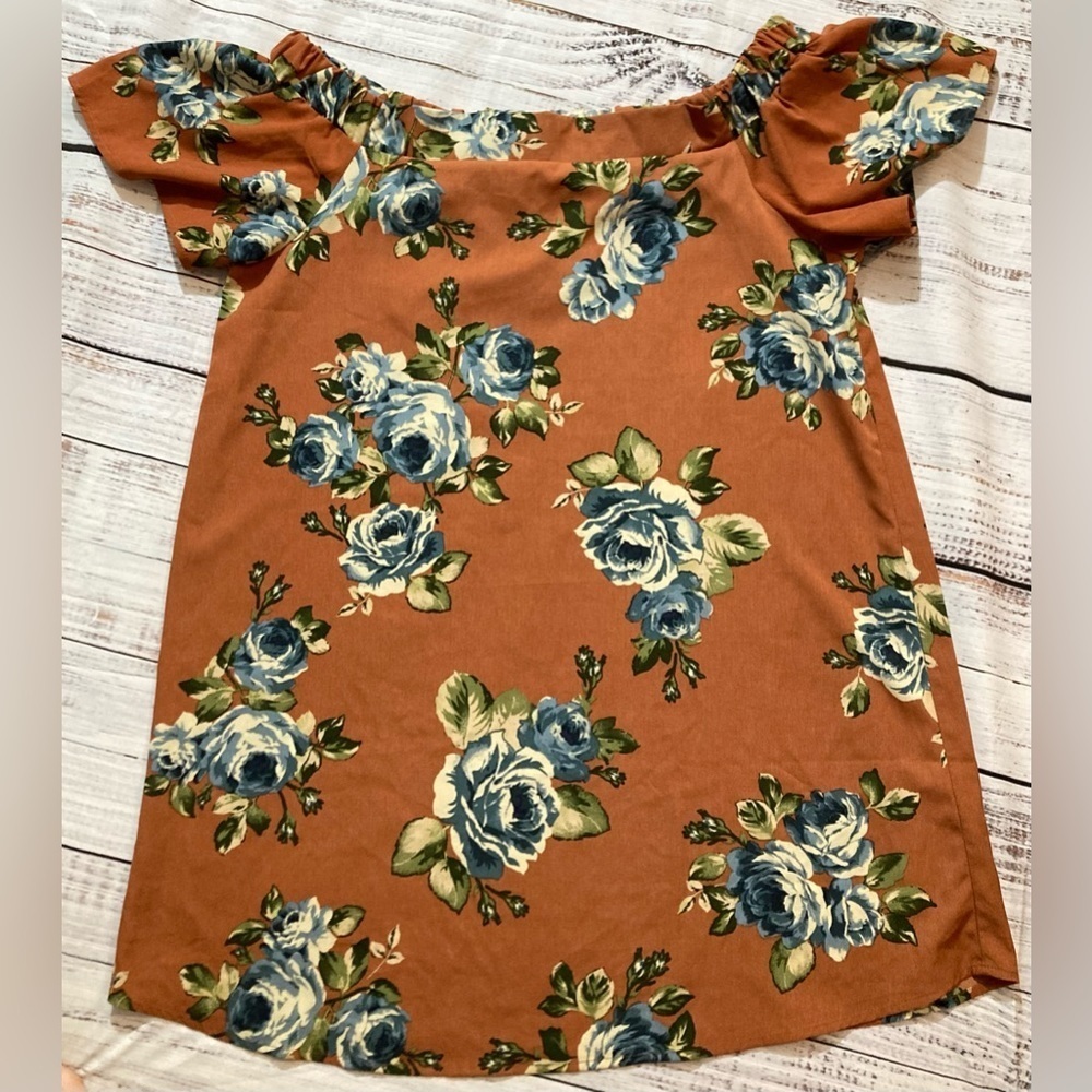 Altar’d State Dress Off the Shoulder Ruffle Sleeve Floral size L